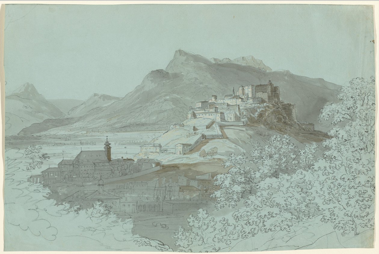 Pohled na Salzburg od Johann Georg von Dillis