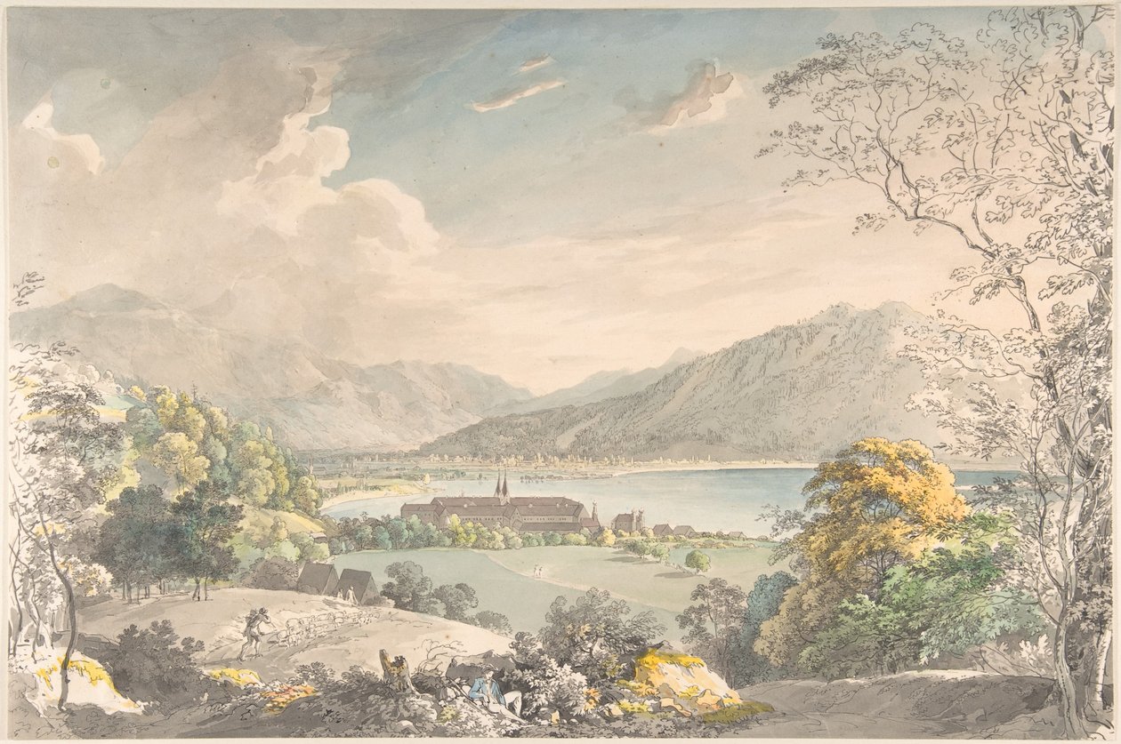 Pohled na klášter v Tegernsee ze severovýchodu od Johann Georg von Dillis