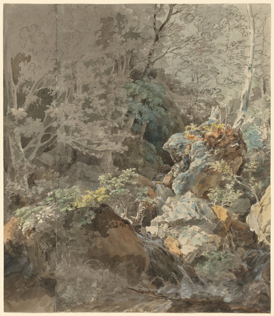 Vodopády v horském lese od Johann Georg von Dillis