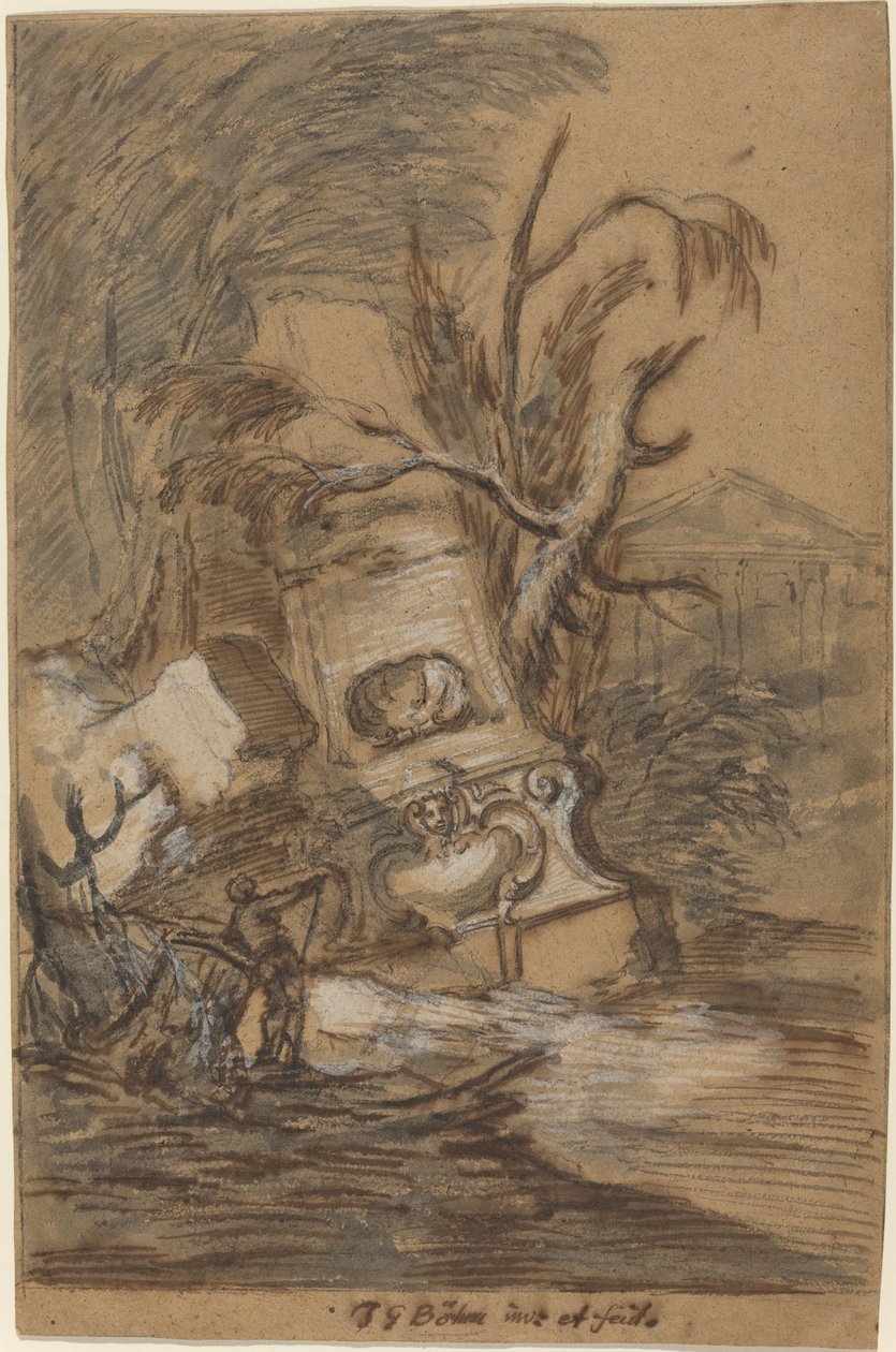 Capriccio se starožitnými ruinami od Johann George Böhm
