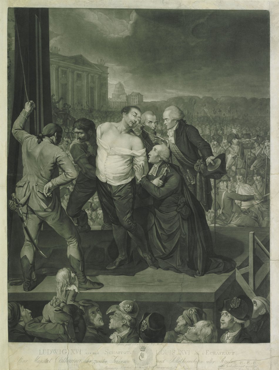 Ludvík XVI. na lešení, 1795. od Johann Gerhard Huck