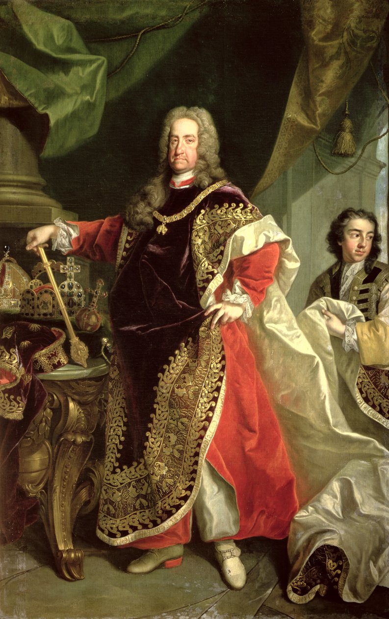 Karel VI. (1685-1740), císař Svaté říše římské v roucha Řádu zlatého rouna od Johann Gottfried Auerbach