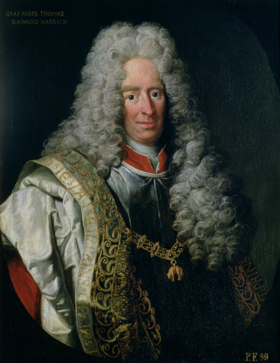 hrabě Alois Thomas Raimund von Harrach, místokrál v Neapoli (1669-1742) od Johann Gottfried Auerbach