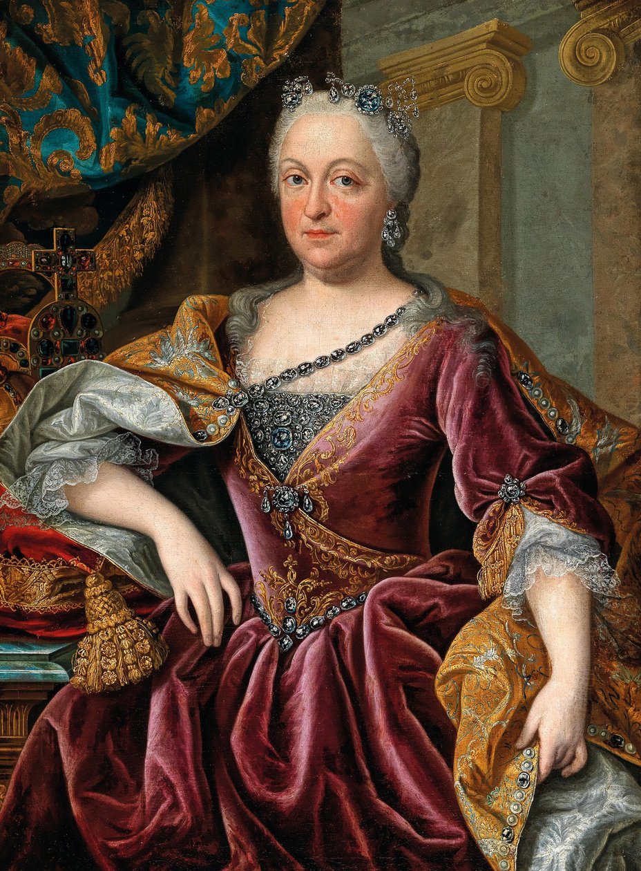 Portrét Marie Amálie Rakouské 1701-1756, císařovna Svaté říše římské. od Johann Gottfried Auerbach