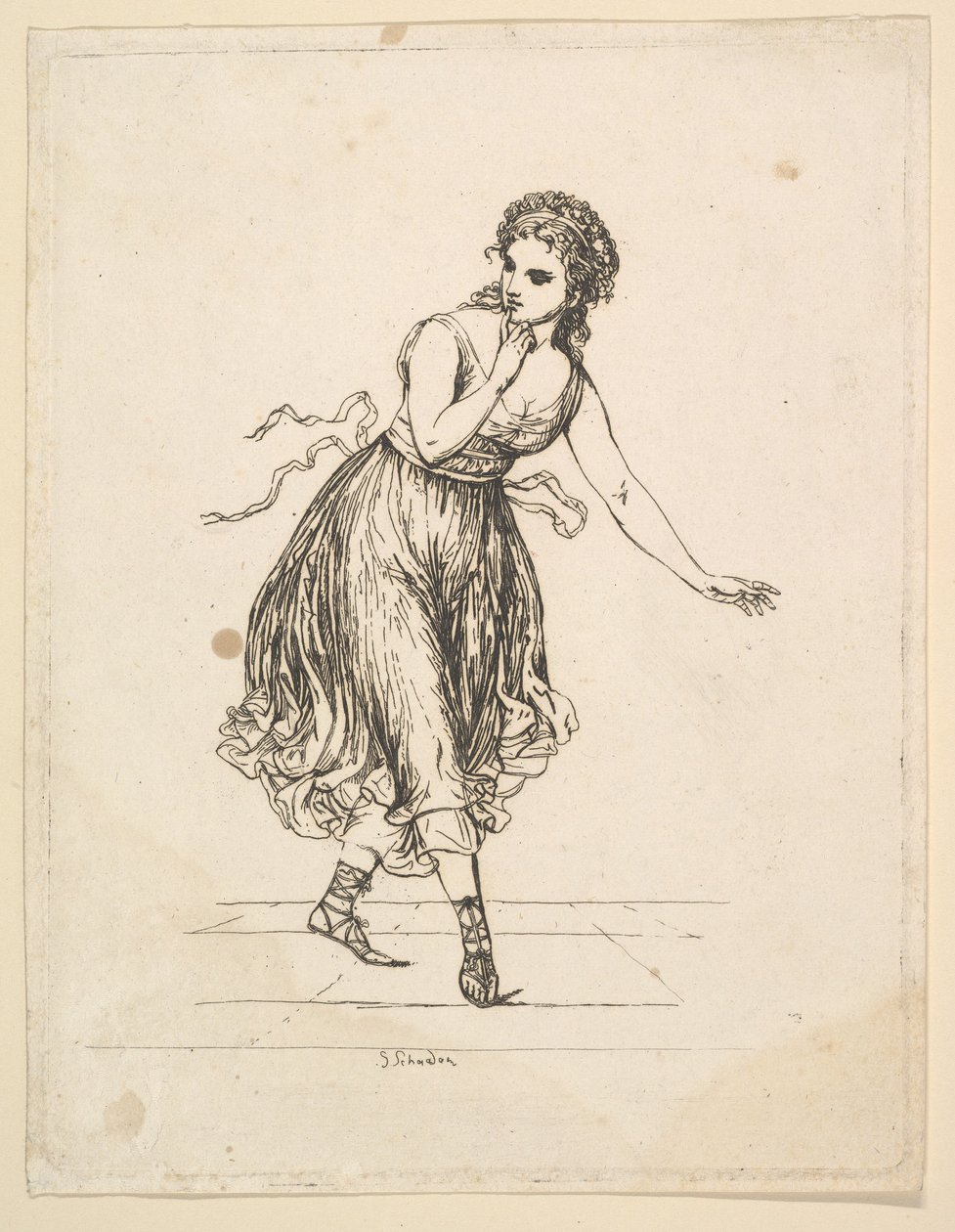 Žena sama, ze série Taneční pár Vigano.n.d. od Johann Gottfried Schadow