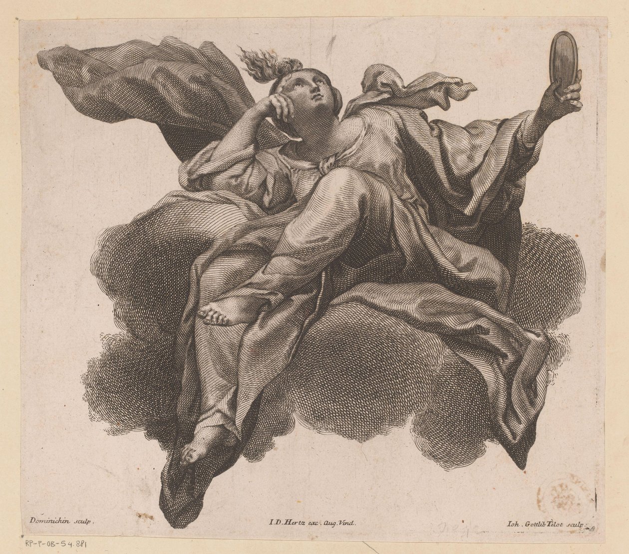 Prudentia se zrcadlem v ruce od Johann Gottfried Thelott