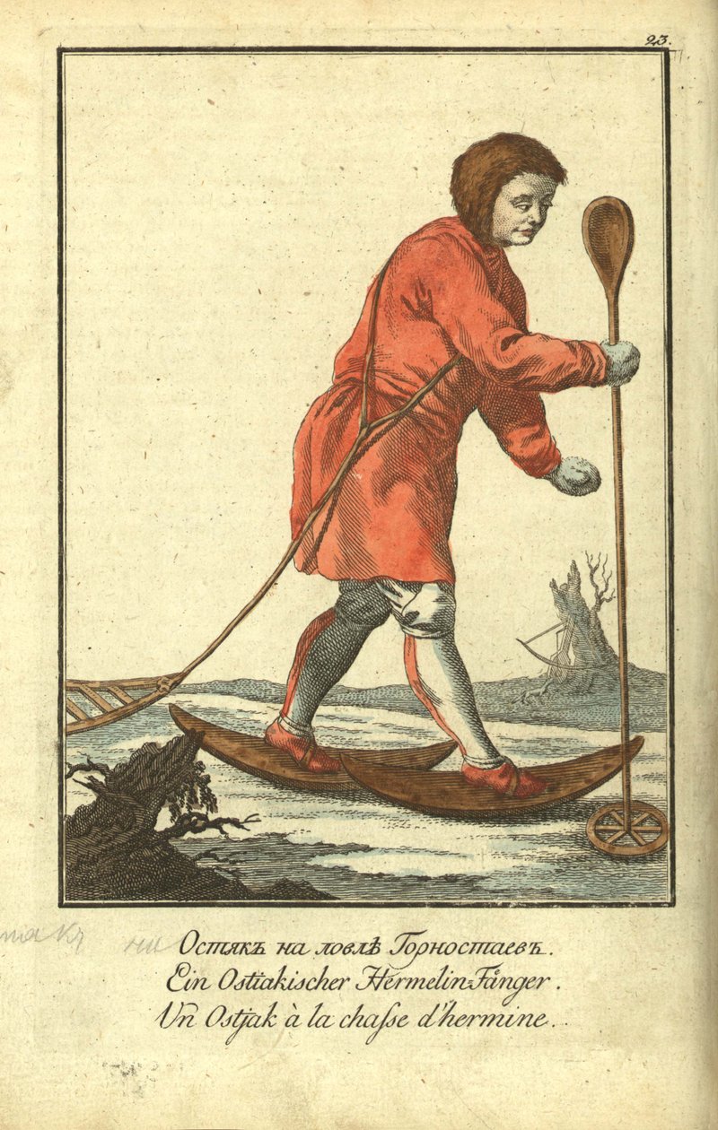 Ostyak na lovu lasic, 1799 od Johann Gottlieb Georgi