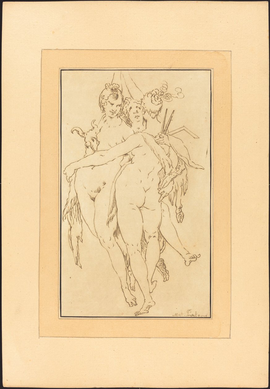 Sochařství, malířství, architektura od Johann Gottlieb Prestel after Bartholomaeus Spranger