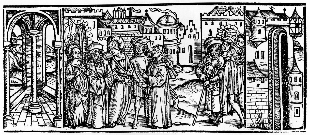 Folio od Boethius, Útěcha z filozofie, 1910. od Johann Gruninger