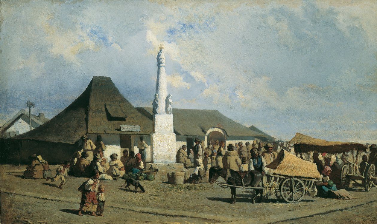 Tržní náměstí v Szolnoku od Johann Gualbert Raffalt