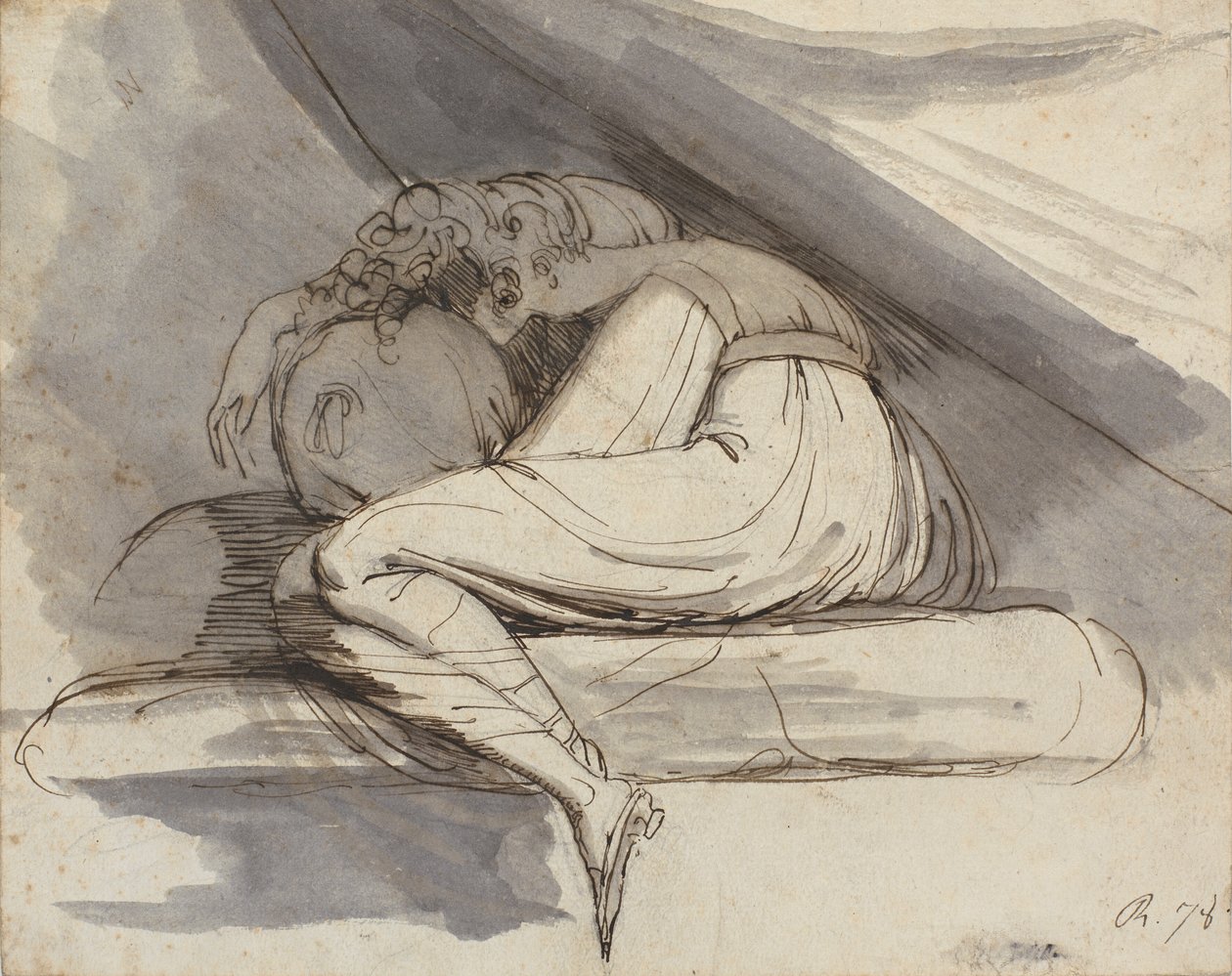 Žena sedí, stočená od Johann Heinrich Füssli