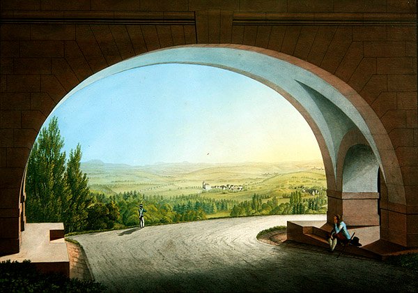 Wilhelmshöhe, Kassel, Německo (kvaš na papíře) od Johann Heinrich II Bleuler
