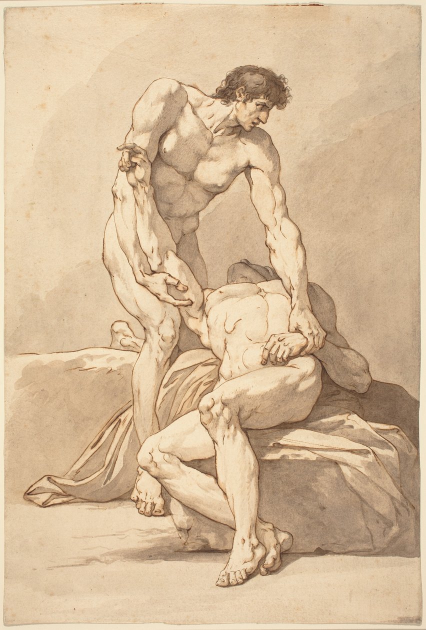 Dva nazí muži od Johann Heinrich Lips