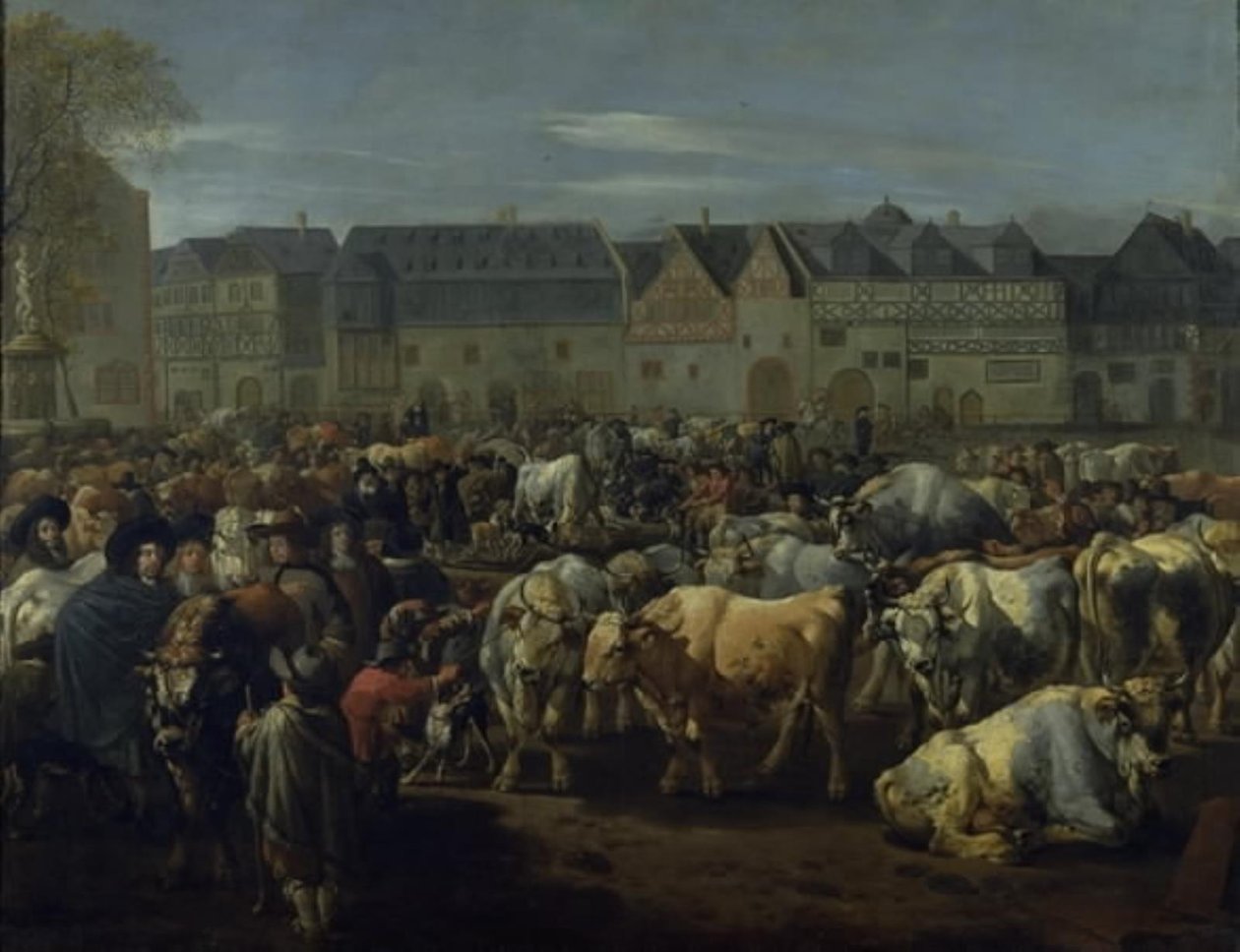 Veletrh dobytka od Johann Heinrich Roos