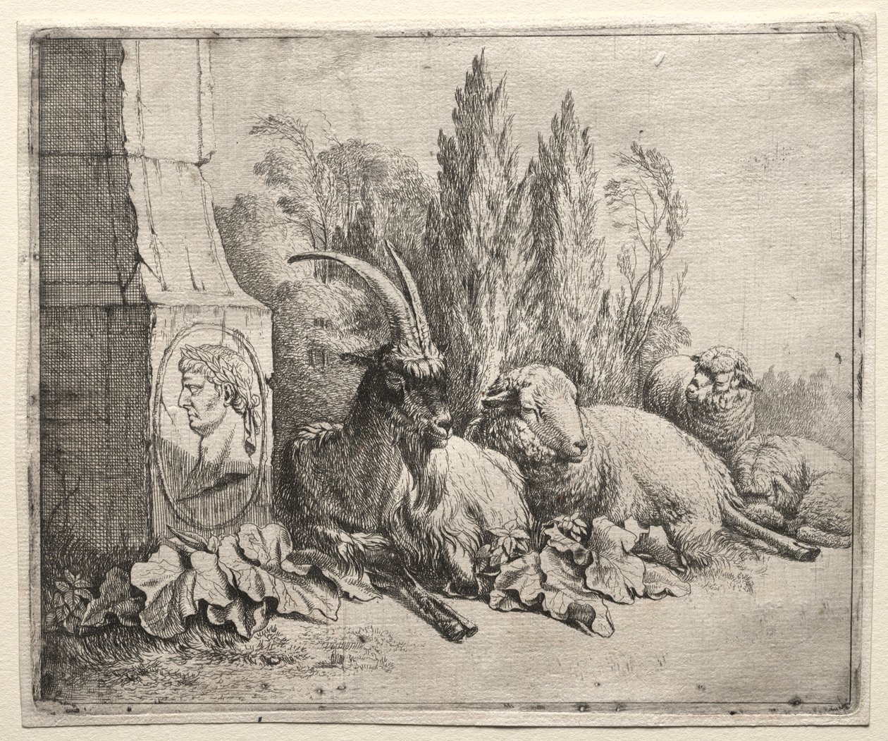 Busta na dně pyramidy od Johann Heinrich Roos
