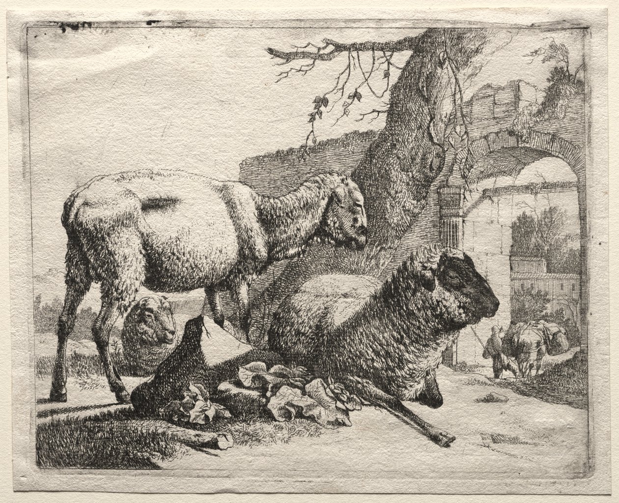 Muleteer pod bránou od Johann Heinrich Roos