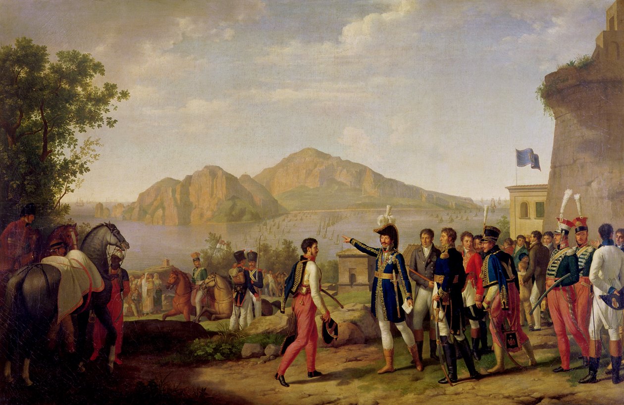 Joachim Murat (1767-1815) maršál Francie a král Neapole nařizující dobytí Capri v roce 1808 od Johann Heinrich Schmidt