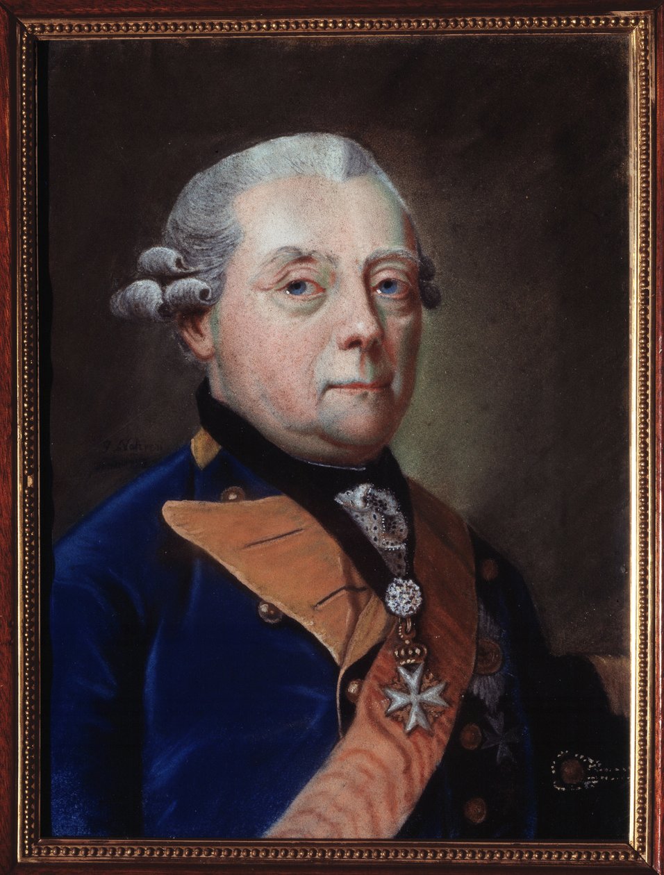 Portrét Frederika Henriho Louise (Heinrich Friedrich Ludwig) dit Henri de Prussia 1726-1802), hraběte z Marche of Brandenburg Schwedt. (Portrét Jindřicha Fridricha, prince v Prusku, braniborského markraběte Schwedta). Obraz Johanna Heinricha Schmidta od Johann Heinrich Schmidt