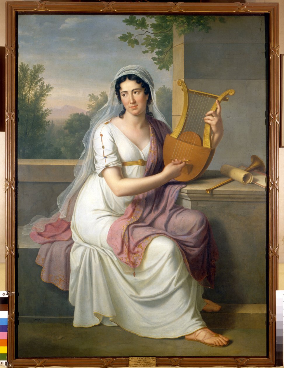 Portrét španělské zpěvačky Isabelle Colbranové (1785-1845) držící lyru Obraz Johana Heinricha Schmidta (1749-1829) 1817 Milán, museo del Teatro alla scala od Johann Heinrich Schmidt