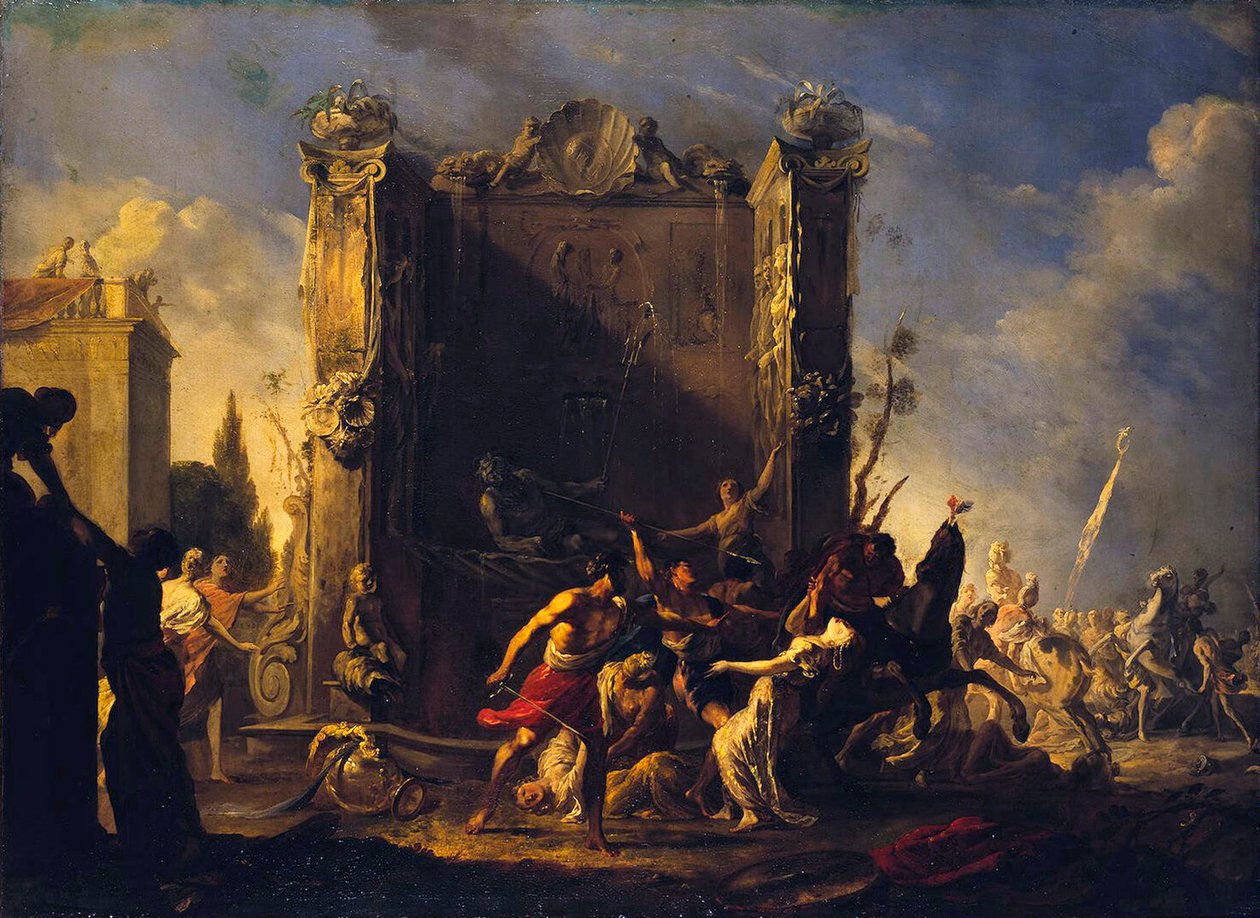 Znásilnění sabinských žen, 1630-1640. od Johann Heinrich Schoenfeld