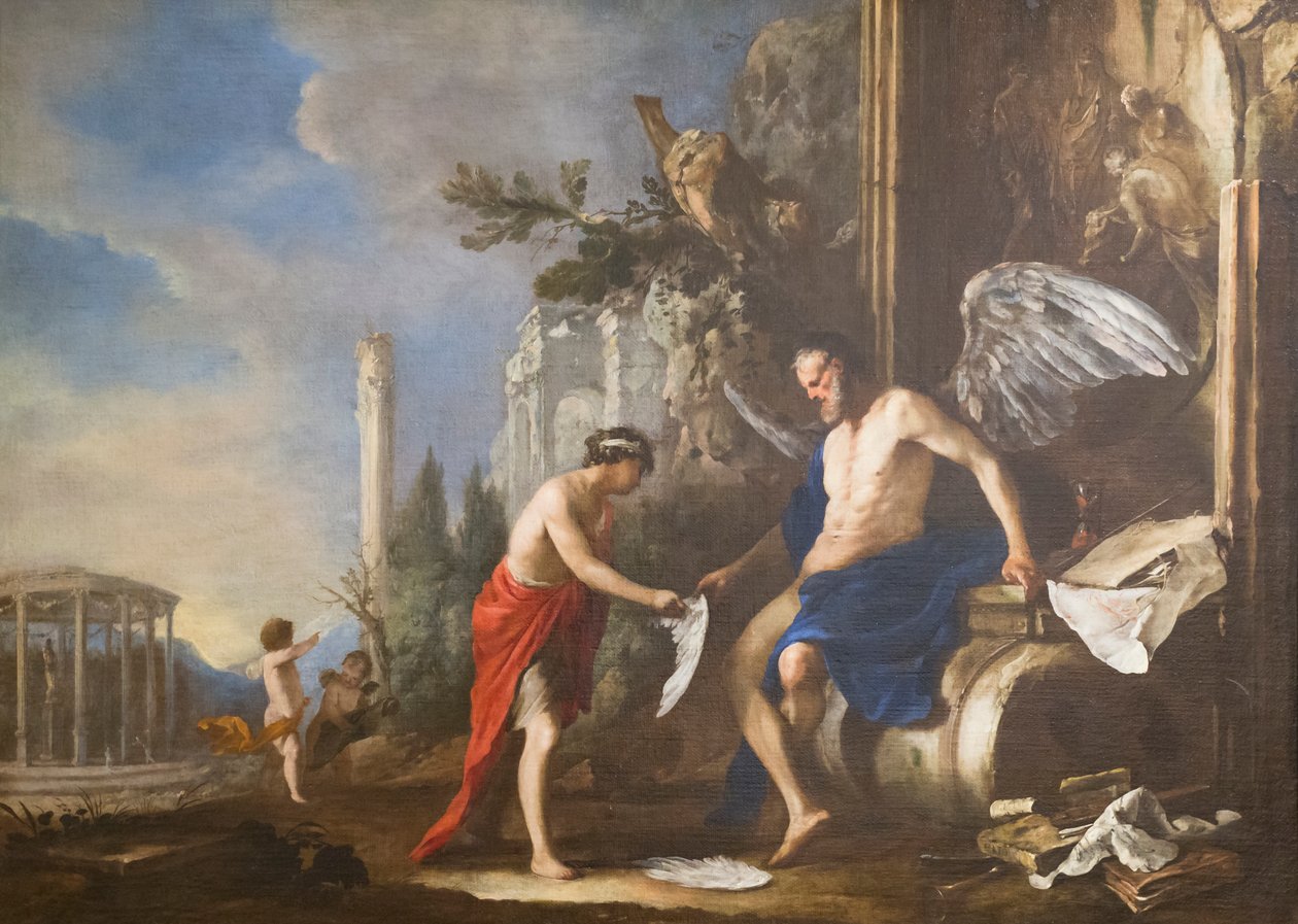 Alegorie času, Chronos a Eros od Johann Heinrich Schonfeldt