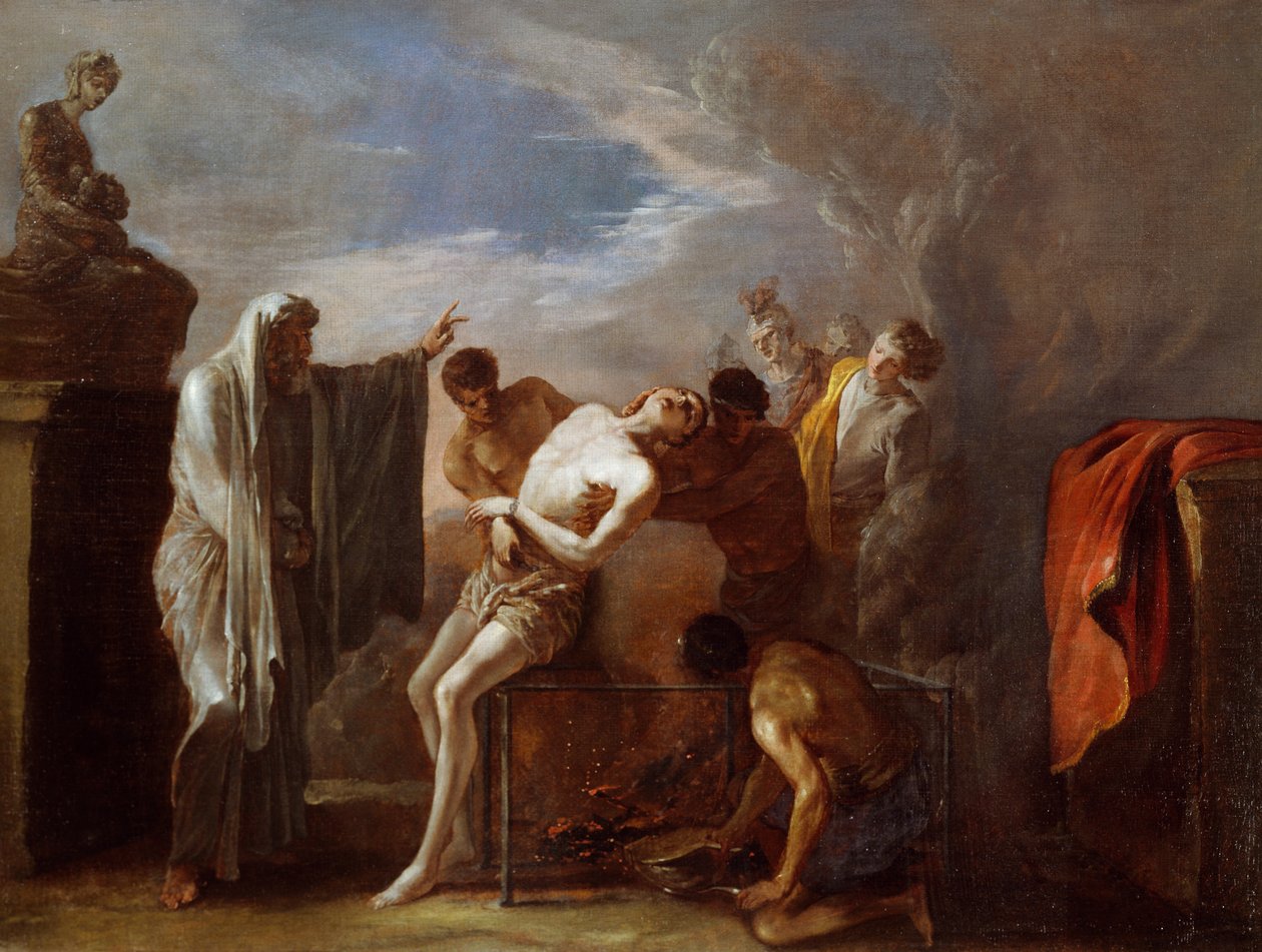 Umučení svatého Vavřince od Johanna Heinricha Schonfelda (asi 1609-1683), olej na plátně, 75x101 cm od Johann Heinrich Schonfeldt