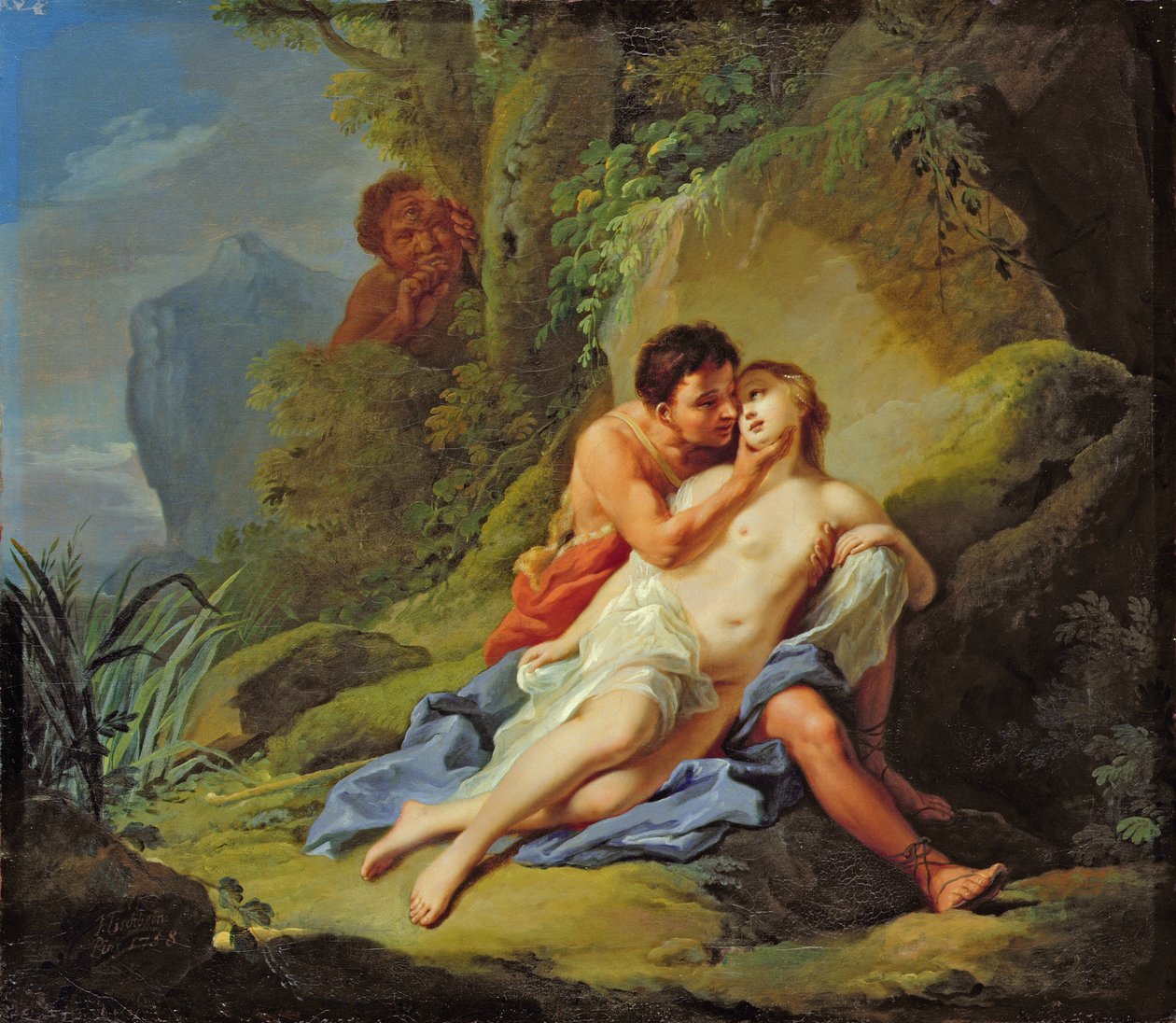 Acis a Galatea, 1758 od Johann Heinrich Tischbein