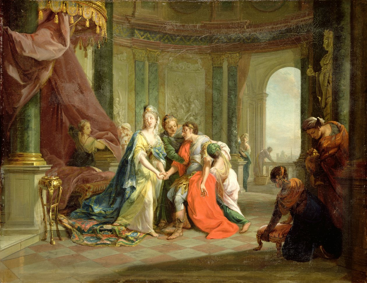 Anthony, smrtelně zraněný, s Kleopatrou, kolem 1797-99 od Johann Heinrich Tischbein