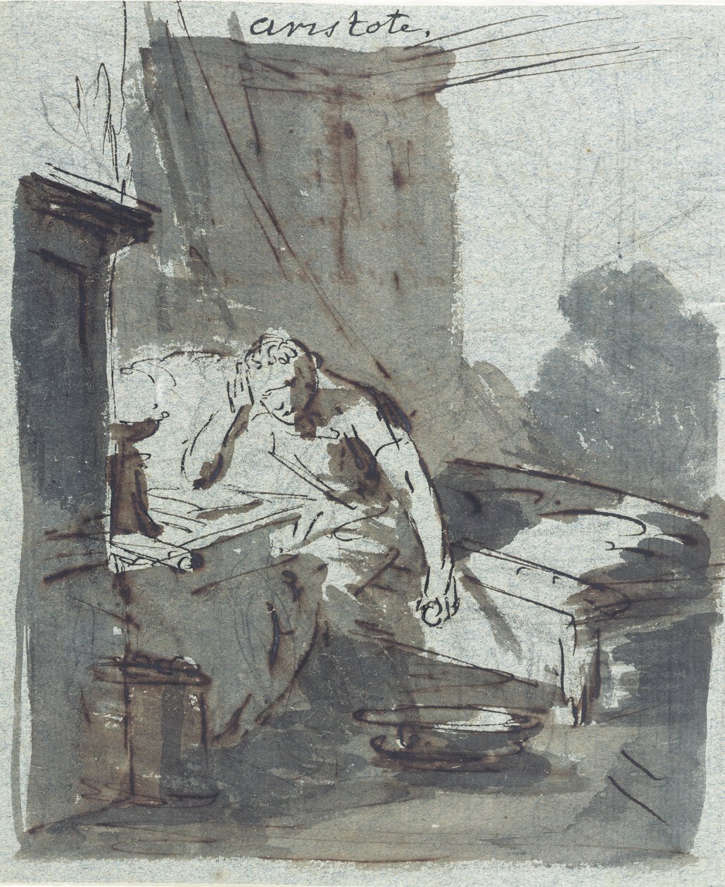 Aristoteles (grafit, inkoust a mytí na papíře) od Johann Heinrich Tischbein
