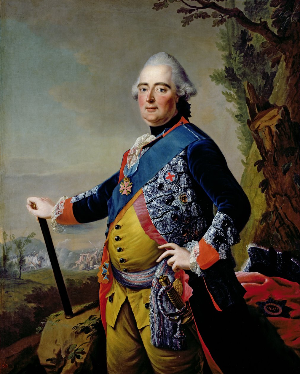 Fridrich II., Landkrabě Hessen-Kassel, kolem roku 1773 od Johann Heinrich Tischbein