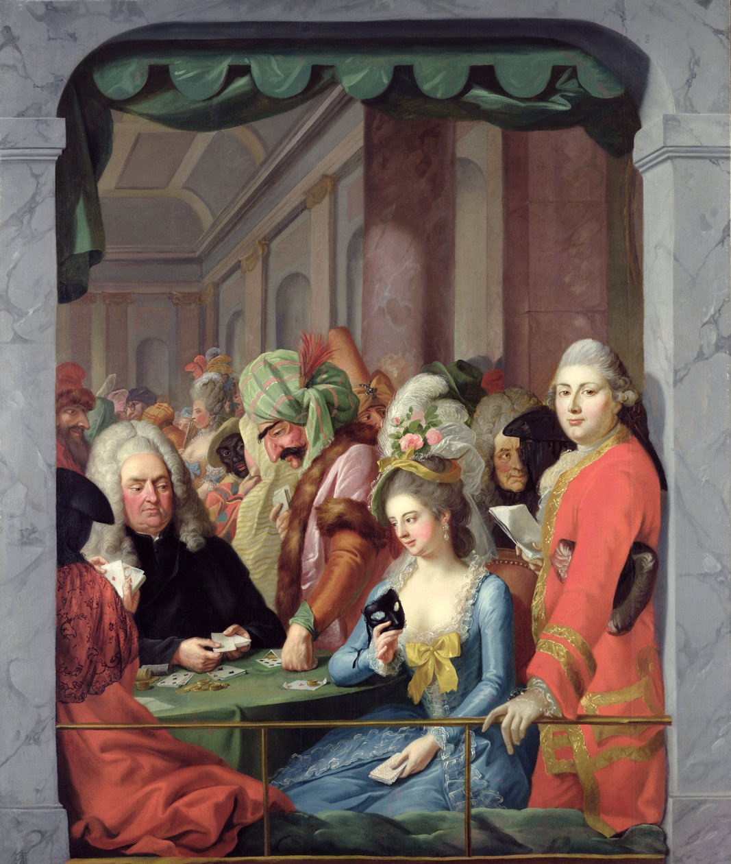 Maskované osobnosti Kasselského dvora od Johann Heinrich Tischbein