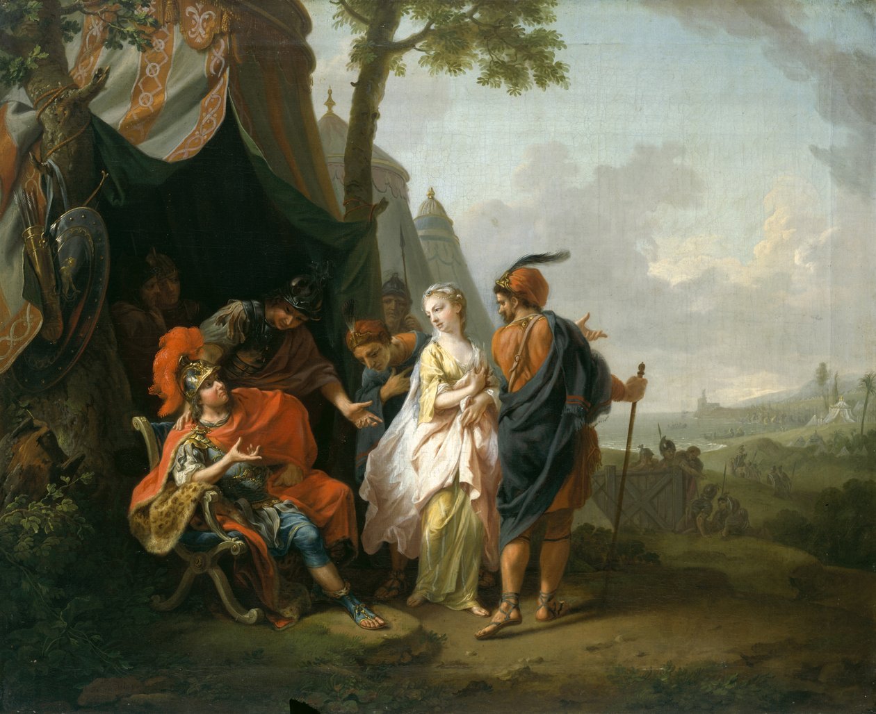 Únos Briseis z Achillova stanu od Johann Heinrich Tischbein