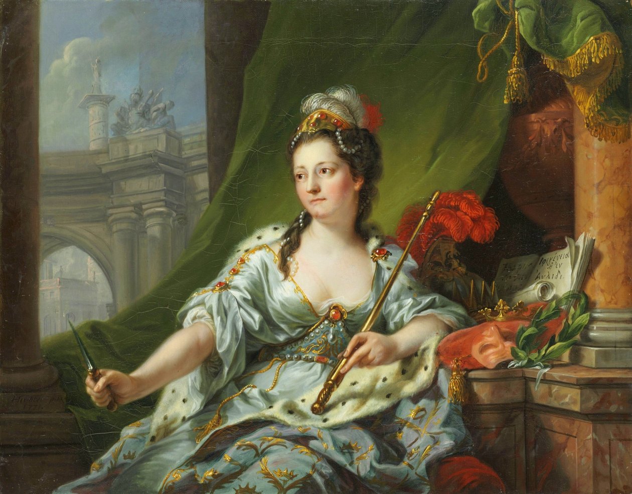 Múza Melpomene (devět múz, 1771) od Johann Heinrich Tischbein