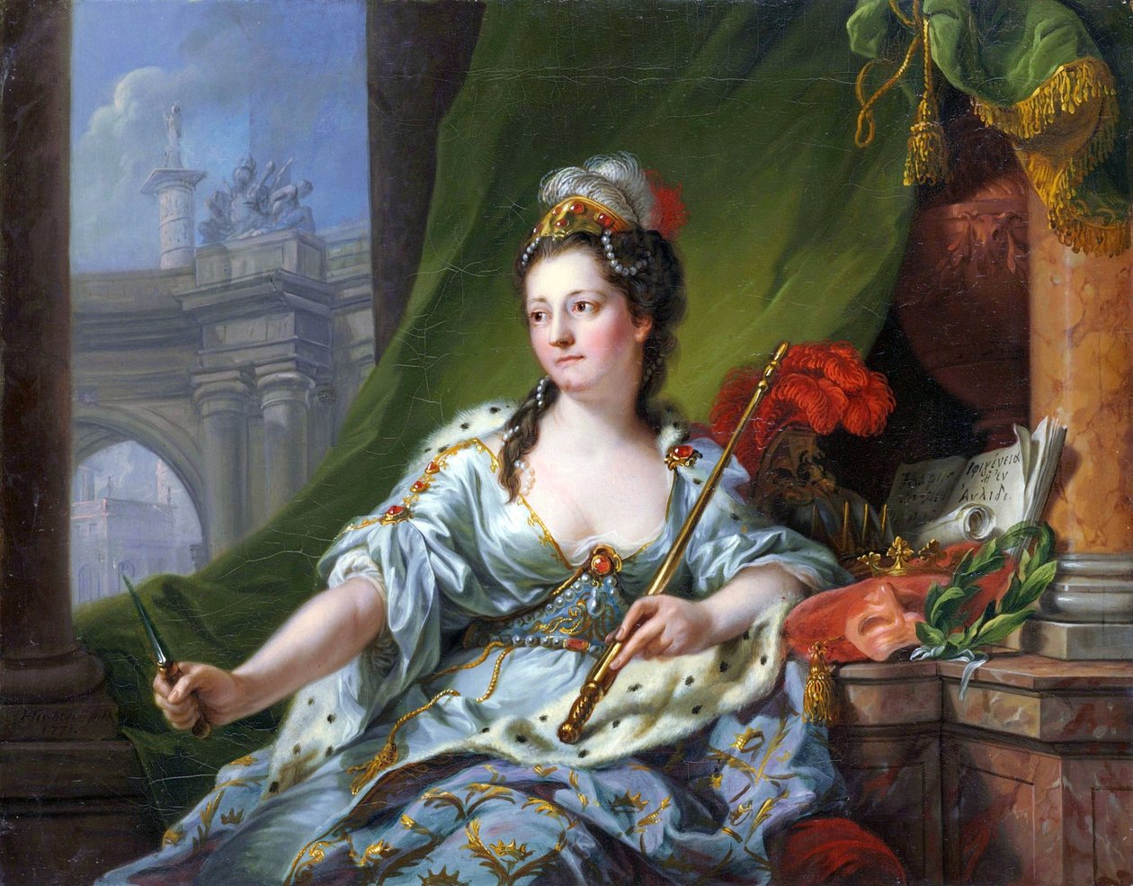 Múza Melpomene (devět múz, 1771) od Johann Heinrich Tischbein