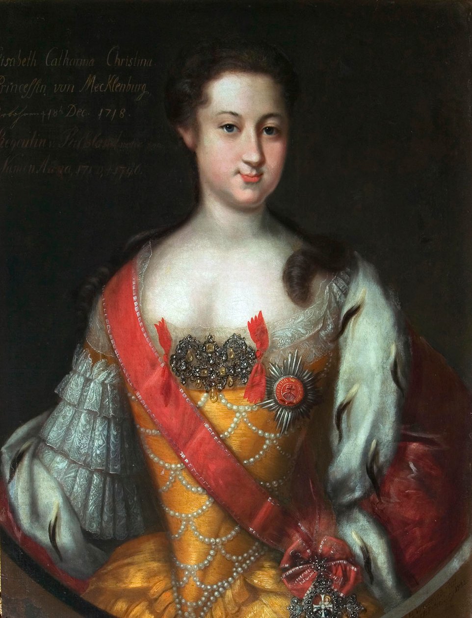 Anna Leopoldovna, velkovévodkyně a regentka Ruska, 1718-1746, 1732. od Johann Heinrich Wedekind
