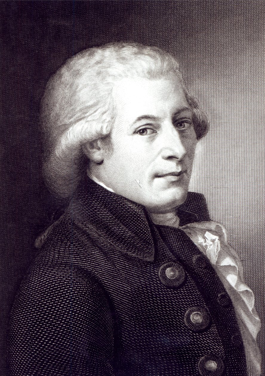 Portrét Wolfganga Amadea Mozarta (1756-91), rakouský skladatel, vyryl Lazarus Gottlieb Sichling (1812-63) od Johann Heinrich Wilhelm Tischbein