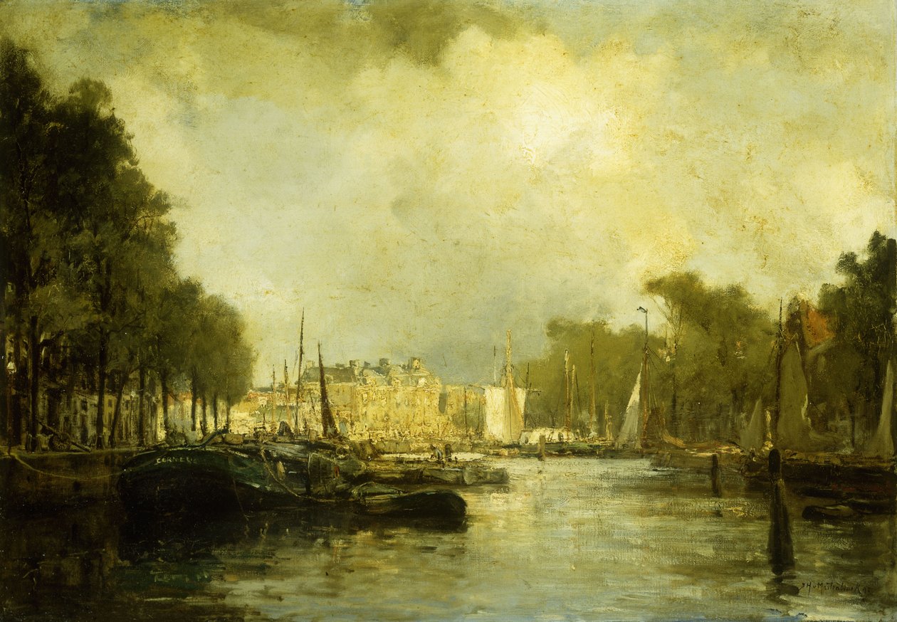 Rotterdamský přístav od Johann Hendrik Mastenbroek