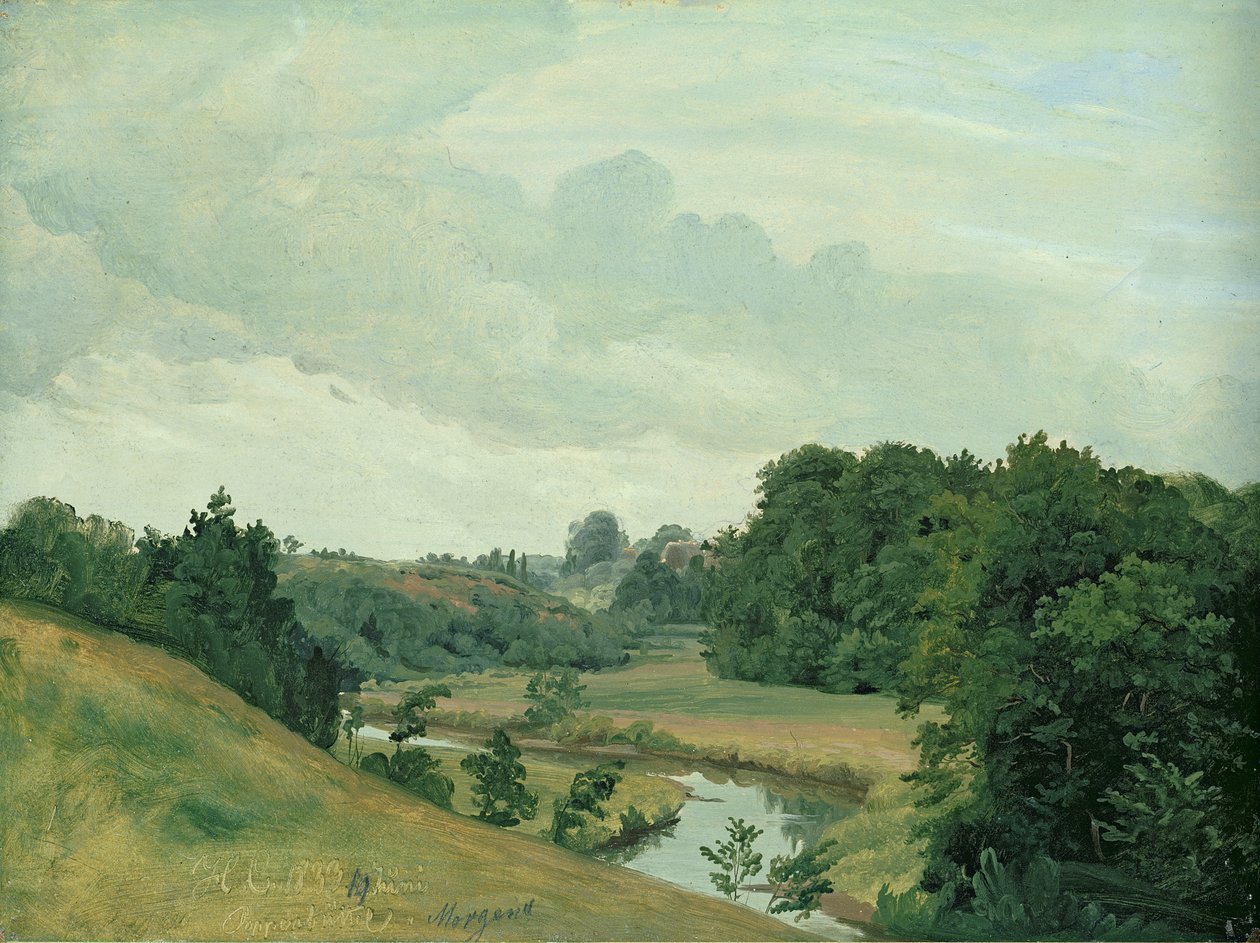 Řeka Alster v Poppenbuttel v dopoledních hodinách, 1883 od Johann Herman Carmiencke