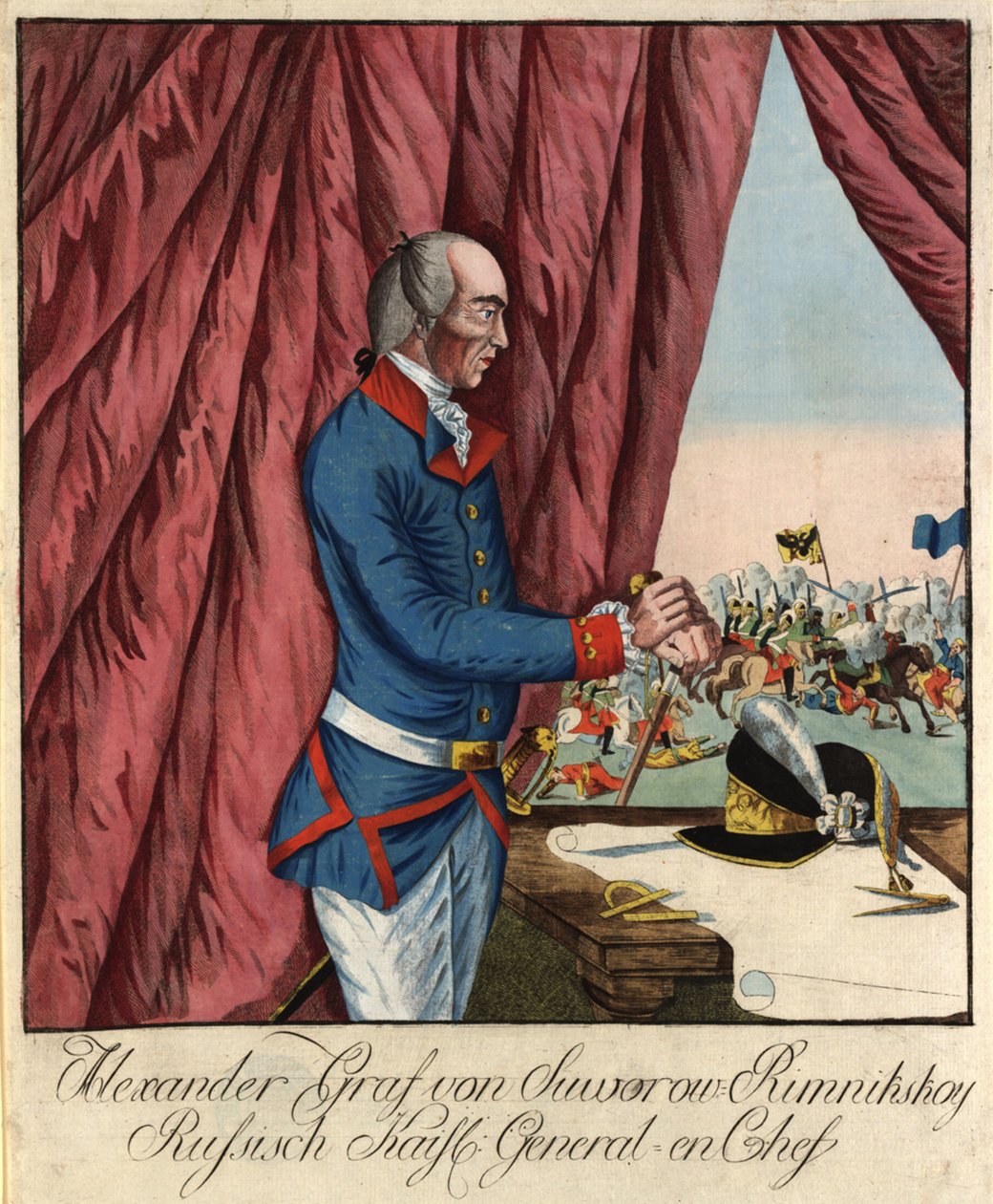 Polní maršál generalissimo princ Alexander Suvorov 1729-1800, c. 1790. od Johann Hieronymus Loeschenkohl