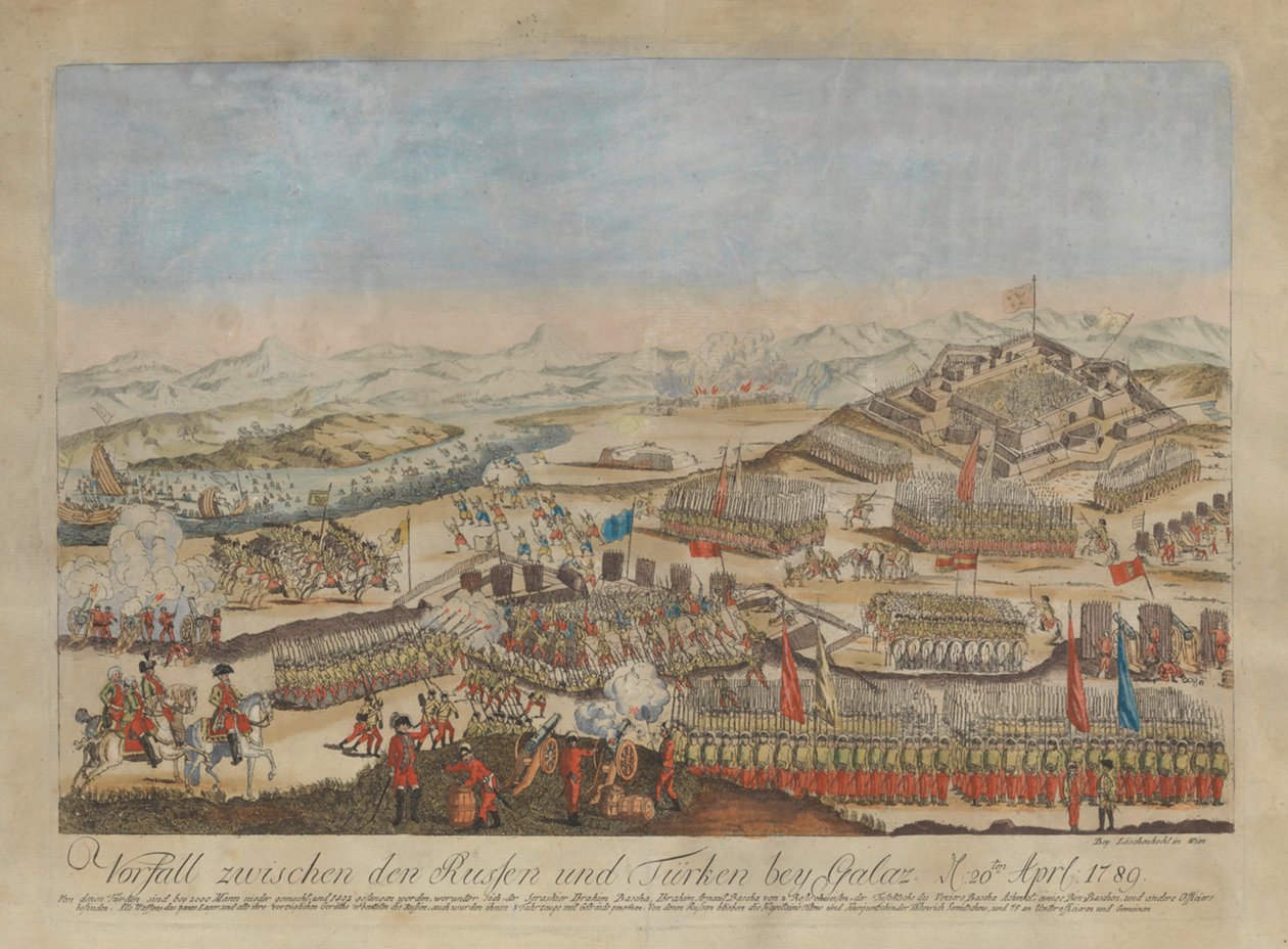 Incident mezi ruskou a osmanskou armádou u Galati 20. dubna 1789, 1789. od Johann Hieronymus Loeschenkohl