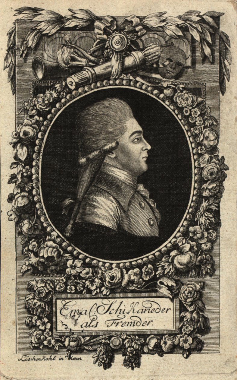 Portrét Emanuela Schikanedera 1751-1812, 1788. od Johann Hieronymus Loeschenkohl