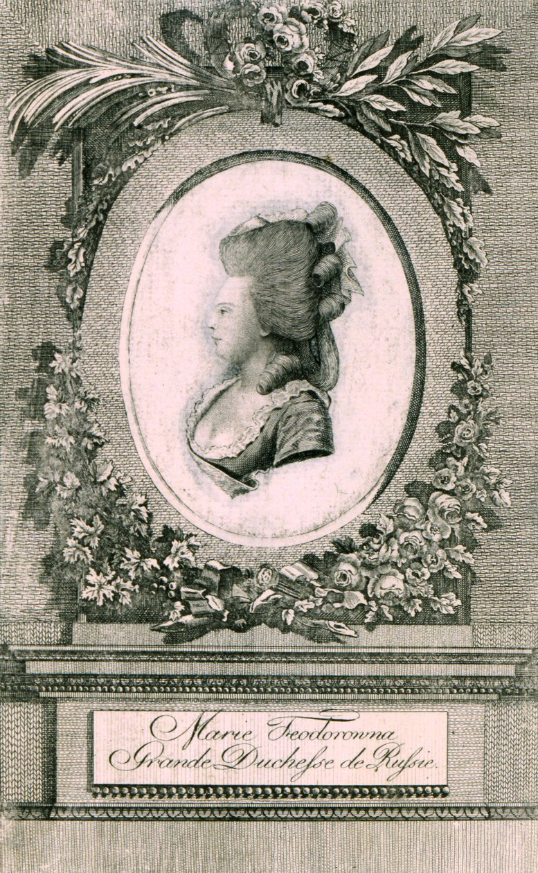 Portrét velkovévodkyně Marie Fjodorovny Sophie Dorothea z Württemberska 1759-1828, 1781 od Johann Hieronymus Loeschenkohl