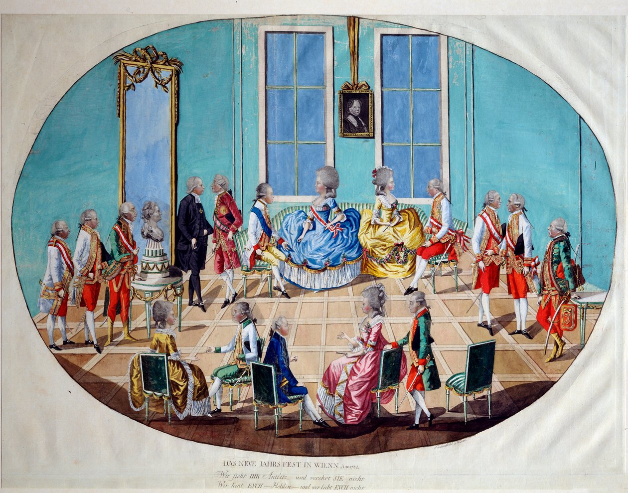Oslava Nového roku ve Vídni v roce 1782, 1783. od Johann Hieronymus Löschenkohl