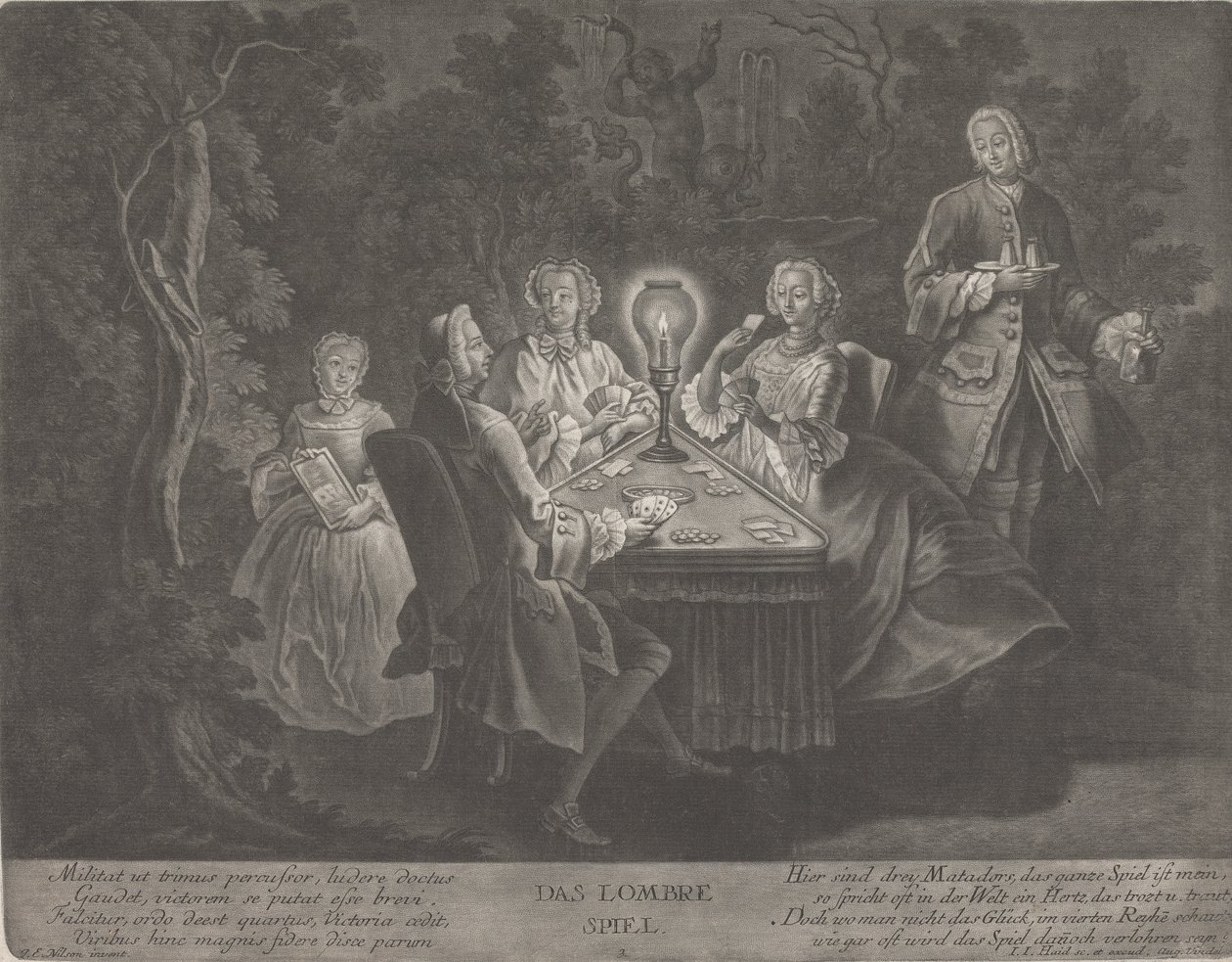 Hra Lombre od Johann Jacobus Haid