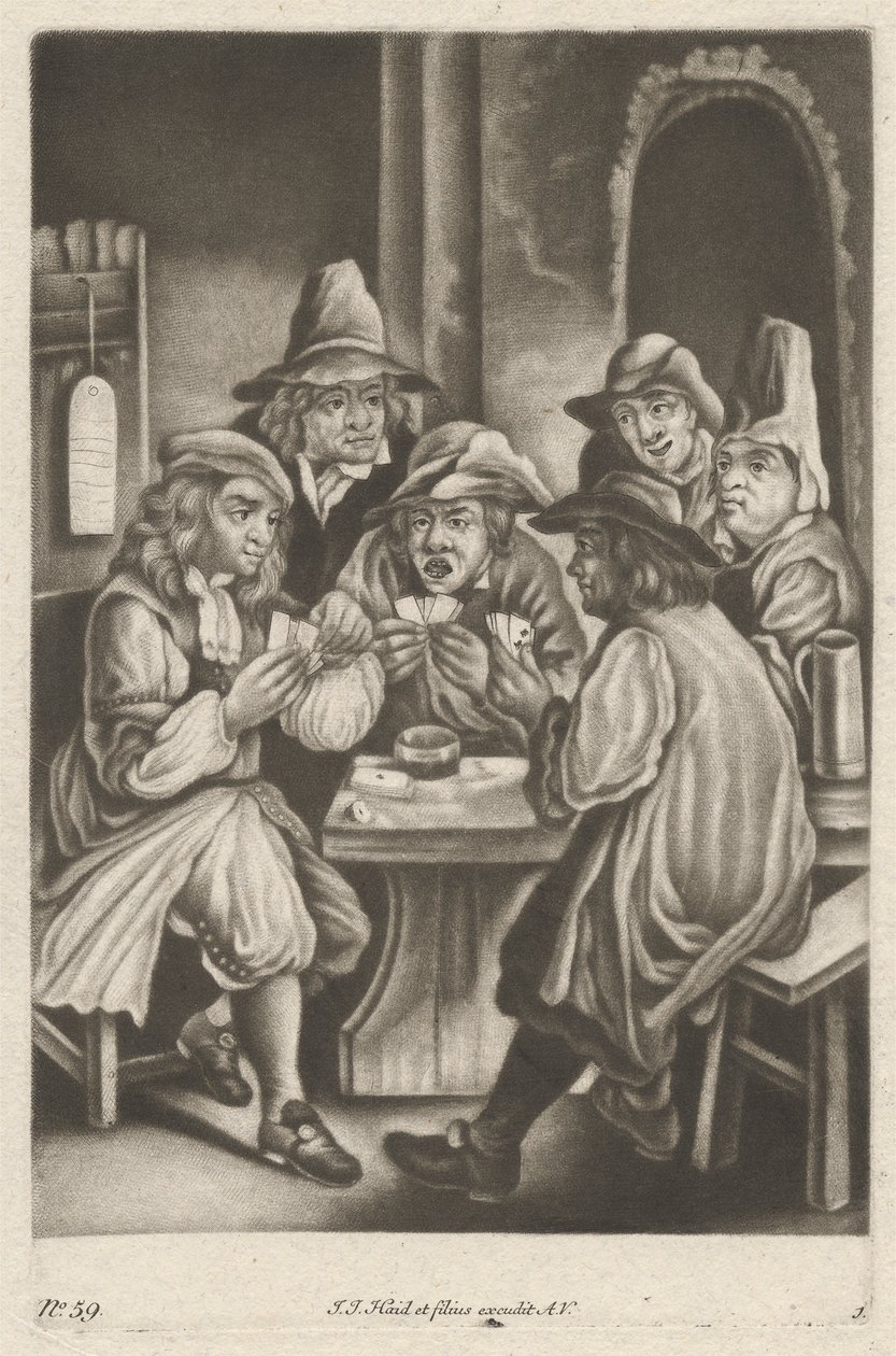Muži Hrací Karty od Johann Jacobus Haid