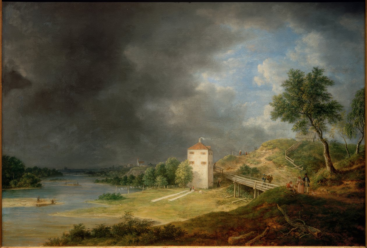 Krajina Isar v Brunnhaus Brunnthal od Johann Jakob Dorner der Jüngere