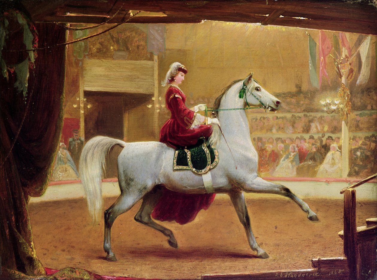 Cirkusový jezdec, 1865 od Johann Jakob Eduard Handwerk