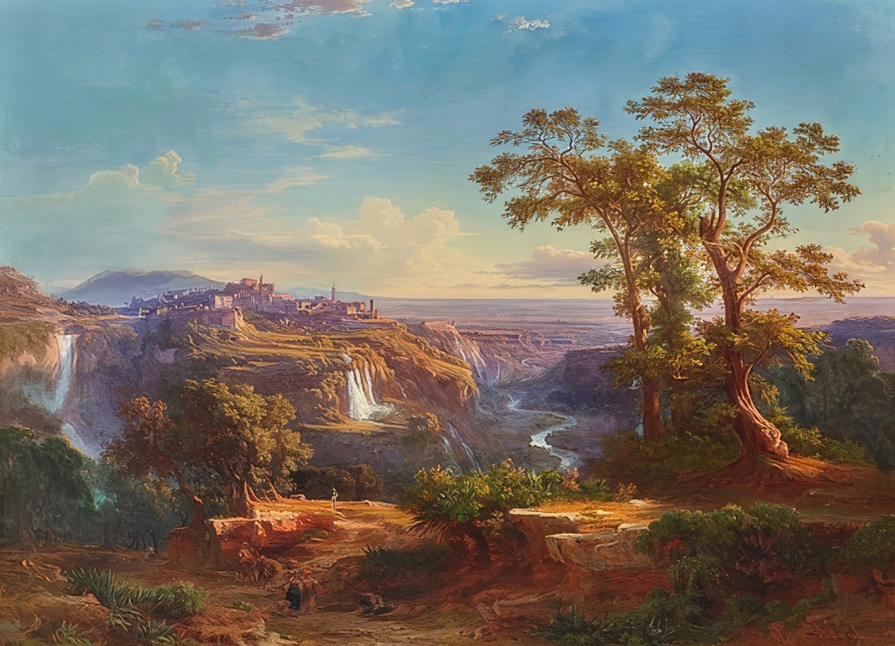 Pohled na Tivoli a vodopády. 1860 od Johann Jakob Frey