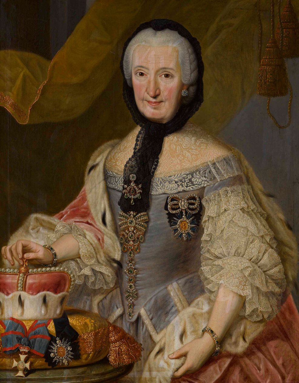 Francoise Christine de Palatinat Soulzbach - Francisca Christina z Falce-Sulzbachu (1696-1776) Princezna-Abatyše z Essenu a Trnu - Johann Jakob Schmitz (1724-1810). Olej na plátně Rozměr: 89x71 cm Soukromá sbírka od Johann Jakob Schmitz