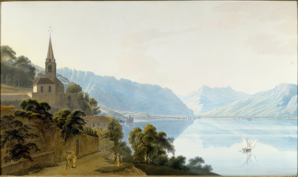 Kostel Les Planches, Chillon, Villeneuve a Dents du Midi od Johann Jakob Wetzel